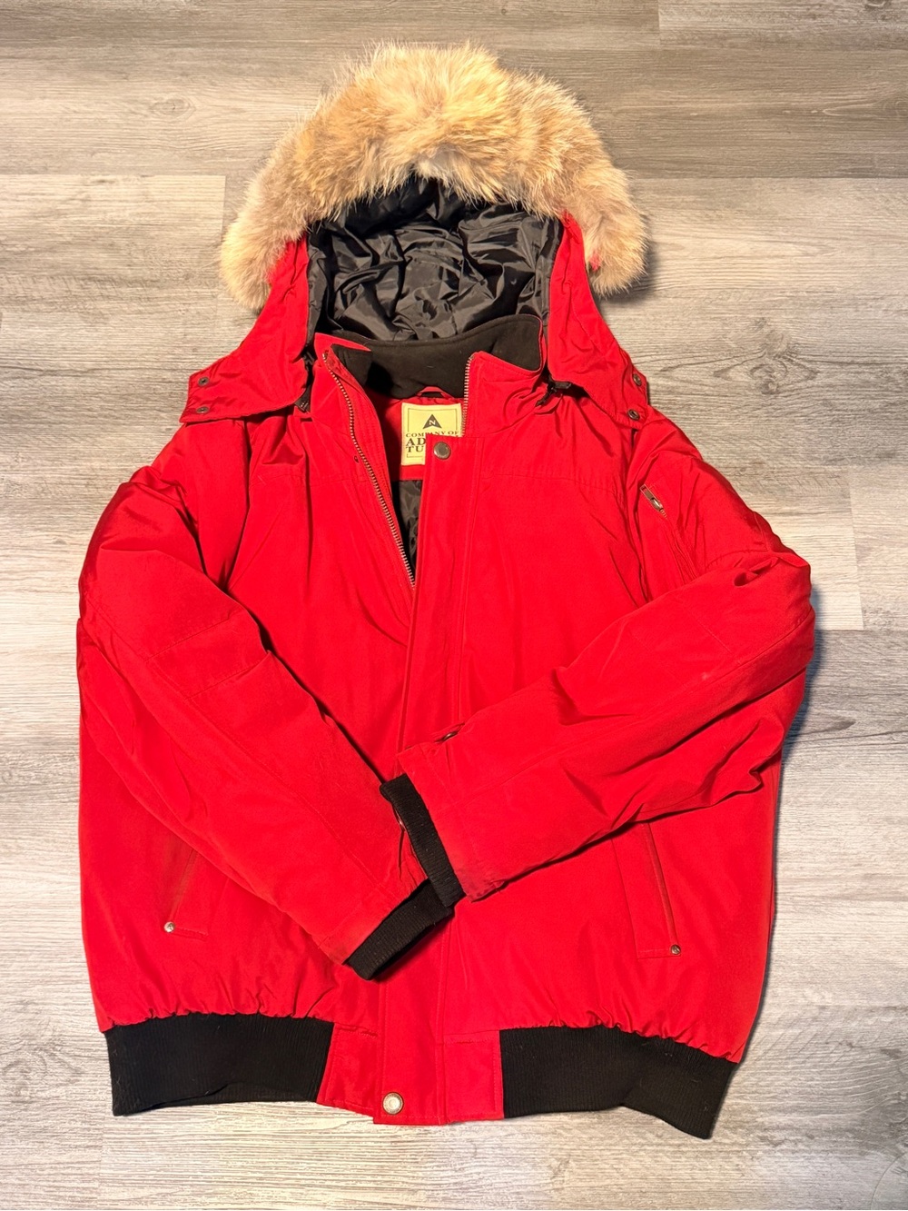 Company of Adventurers x Moose Knuckles Red Down Parka Bomber XXL